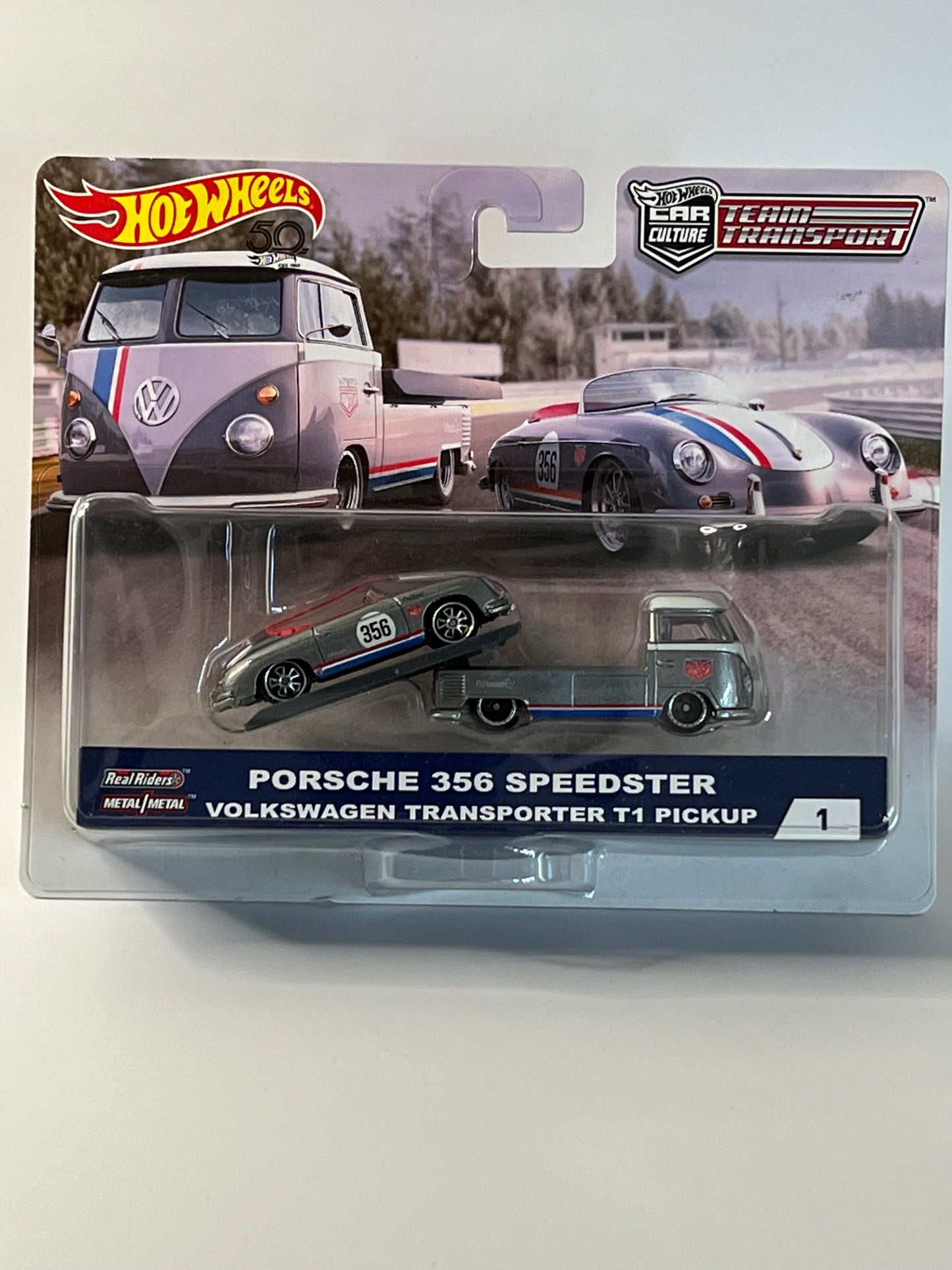 Hotwheels #01 team transport - Porsche 356 Speedster / Volkswagen Transporter T1 Pickup