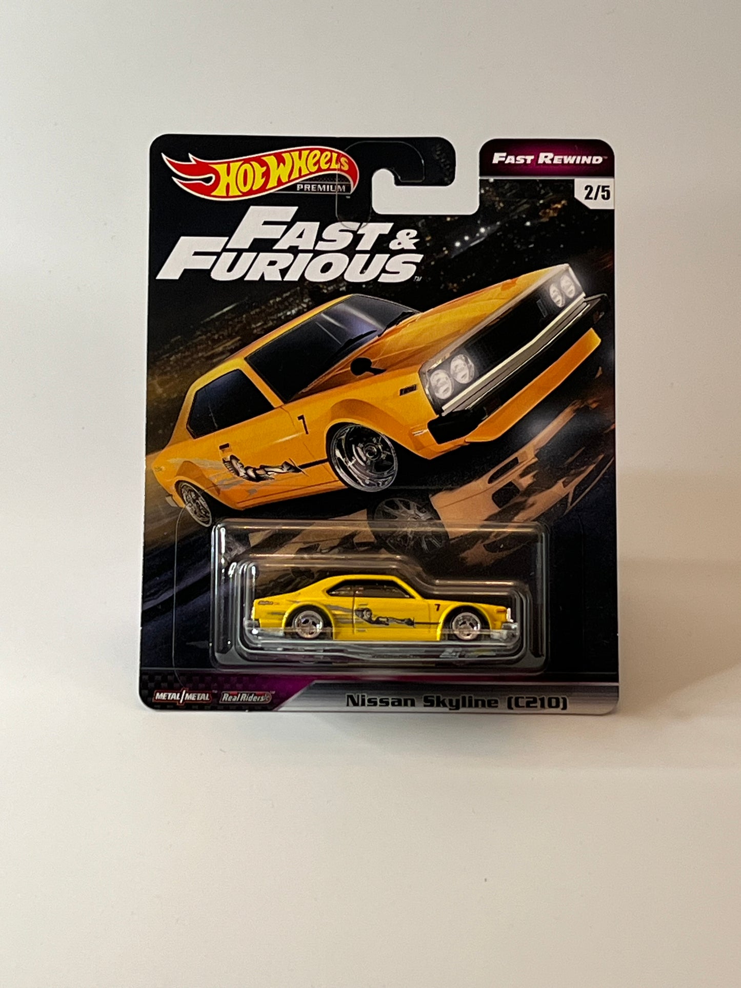 Hotwheels fast rewinds Nissan Skyline (C210)