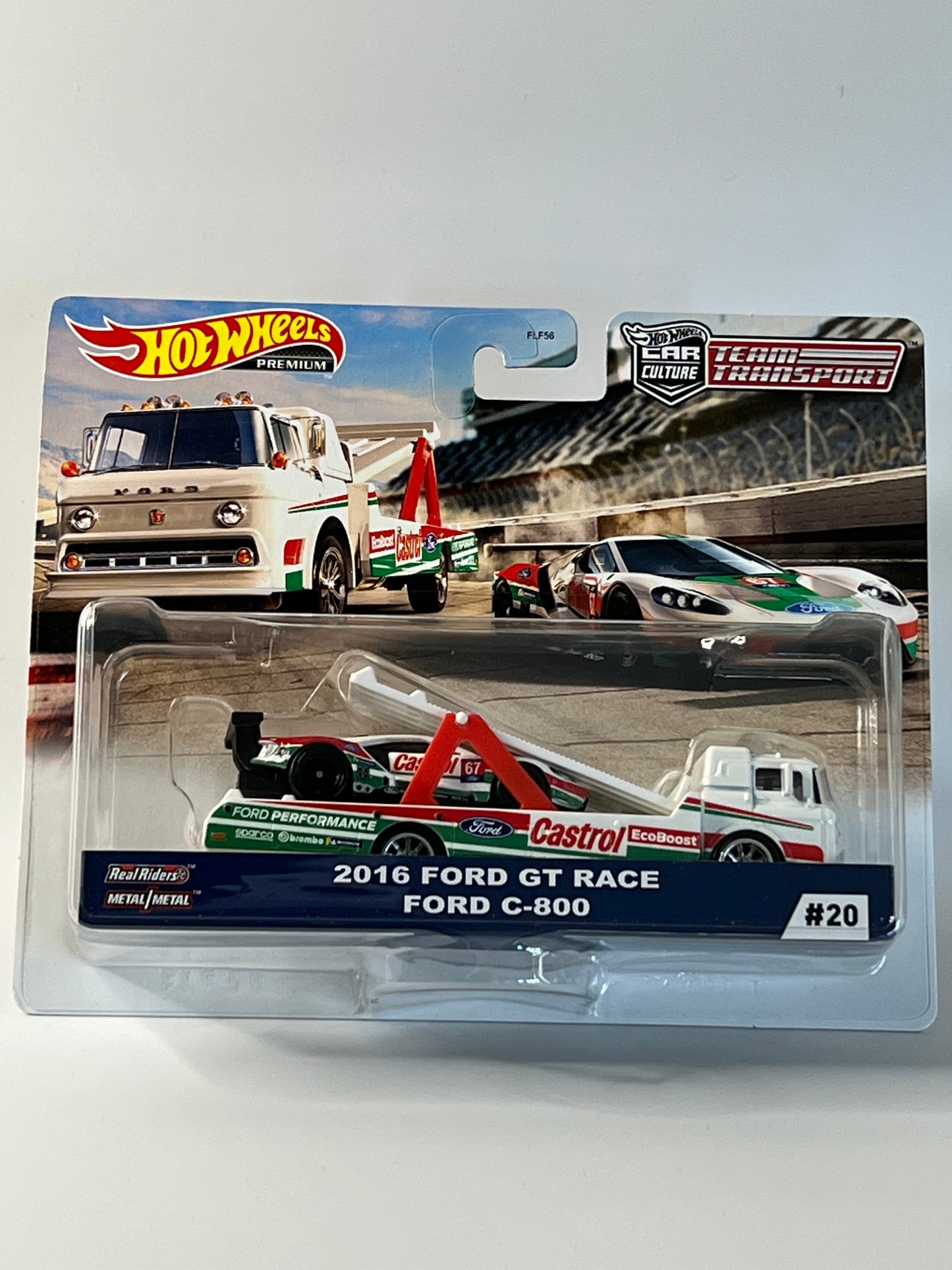 *DAMAGED*Hotwheels team transport #20 - 2016 Ford GT Race / Ford C-800