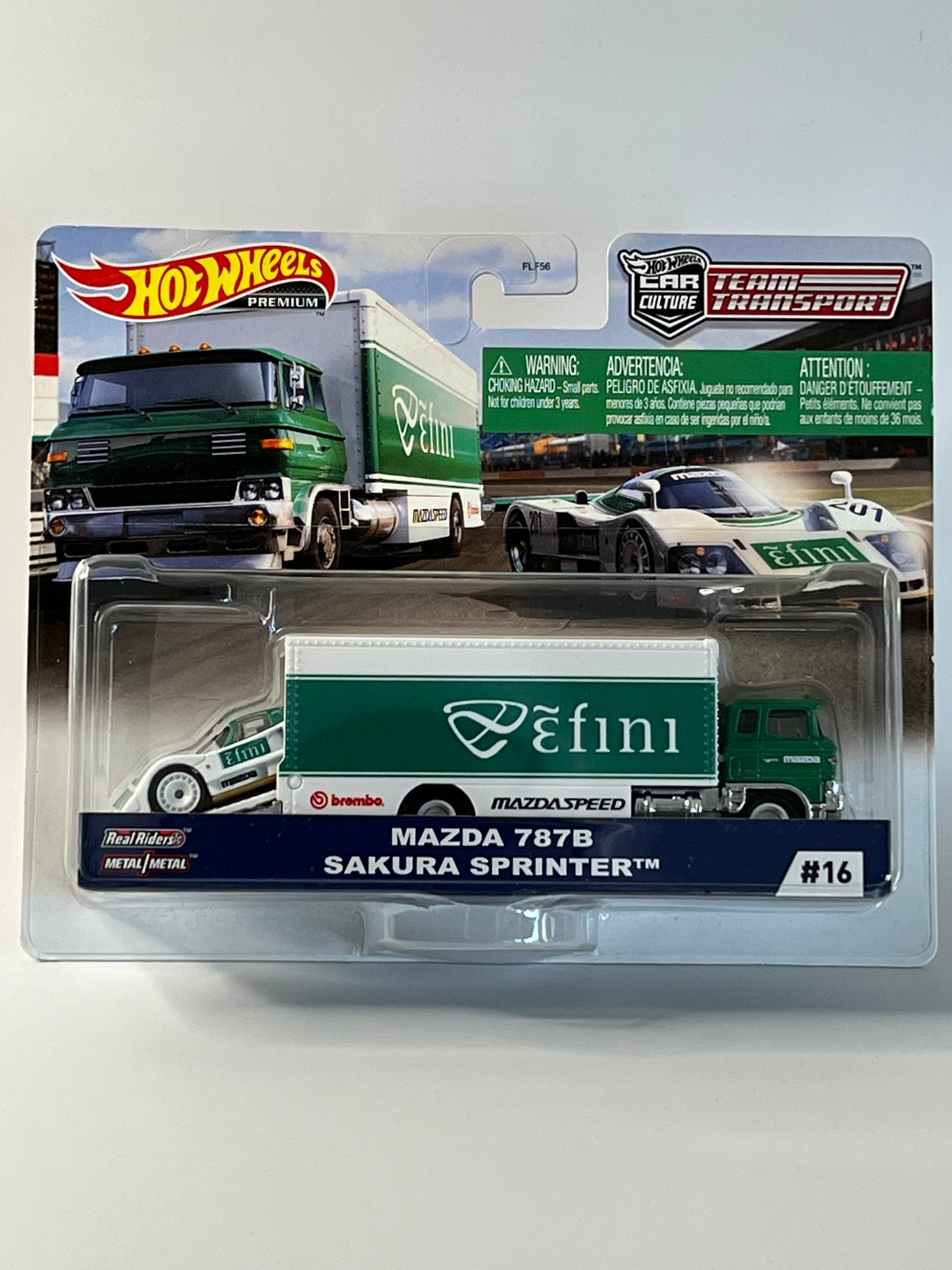 *DAMAGED* Hotwheels team transport #16 - Mazda 787B / Sakura Sprinter