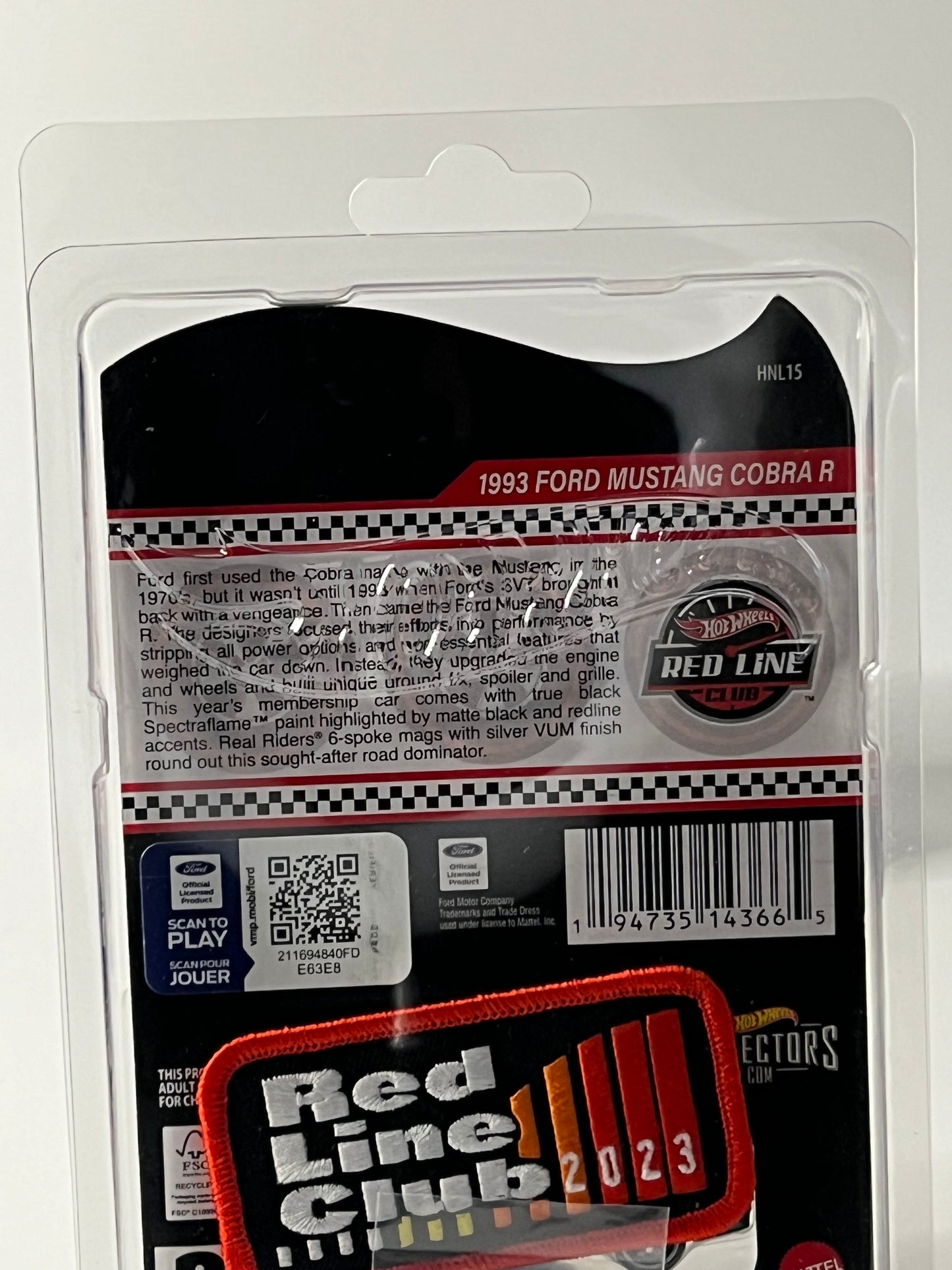 Hot Wheels 2023 Red Line Club RLC Reptile True Black 1993 Ford Mustang Cobra R