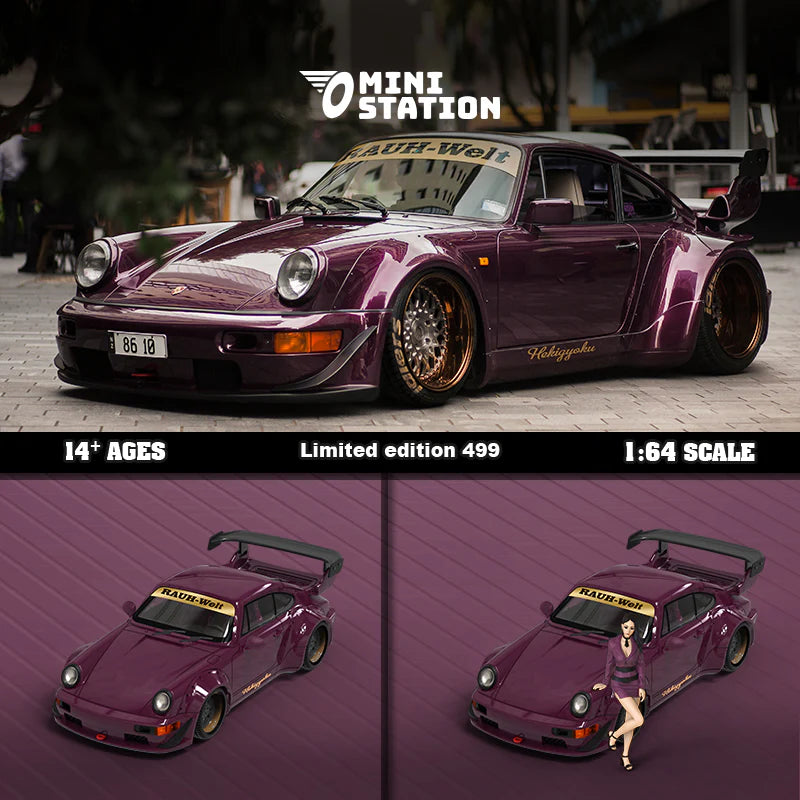 Mini Station Porsche RWB 964 Metallic Purple without figure