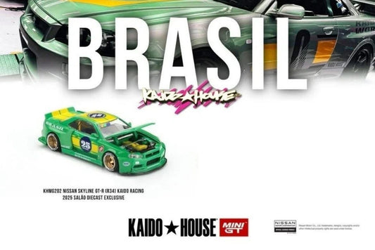 Kaido house x mini gt Nissan skyline r34 Brazil event exclusive