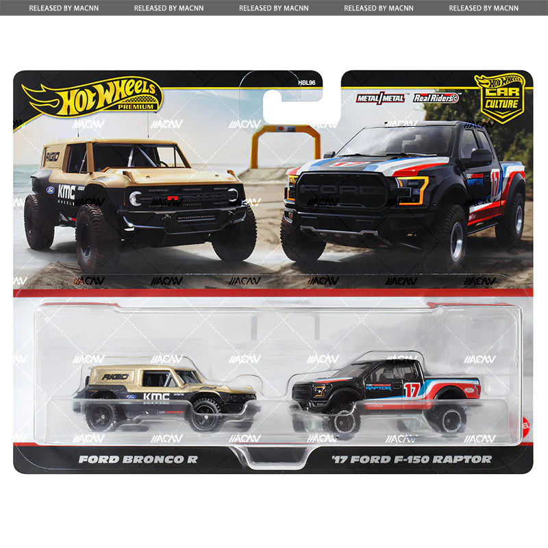 PRE ORDER  Hotwheels 17 Ford F150 Raptor / Ford Bronco R twin pack