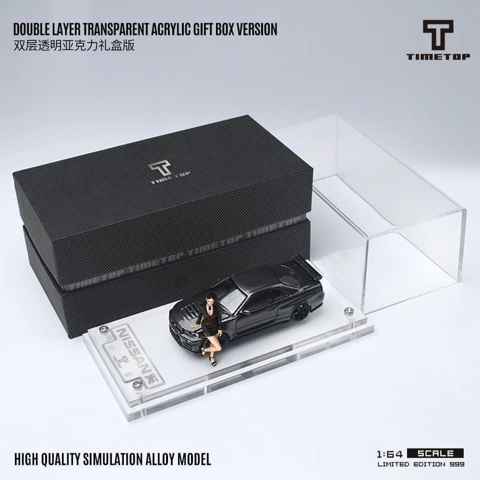 Time Top Model Nissan Skyline R34 GTR Carbon Fibre gift box edition