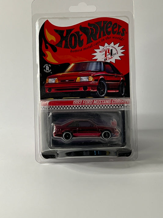 Hot Wheels 1993 Ford Mustang Cobra R RLC Redline Club Red