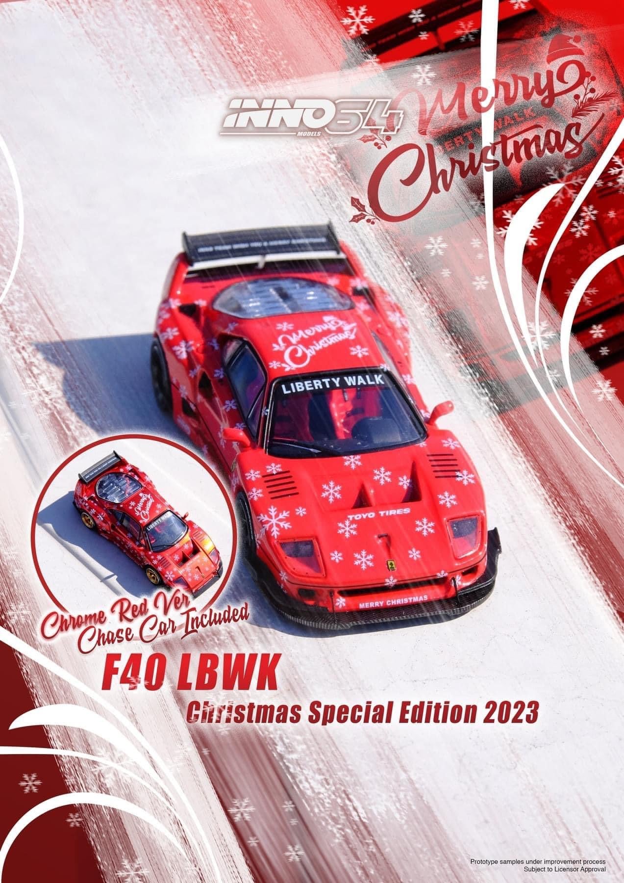 **CHASE EDITION** Inno64 Ferrari F40 LBWK Christmas 2023 SPECIAL EDITION