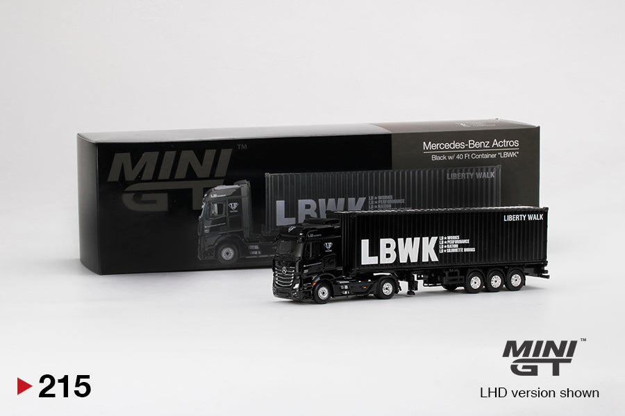 Mini GT 1/64 Mercedes-Benz Actros With 40 Ft Container Model Truck