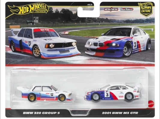 PRE ORDER hotwheels car culture 2025 twin pack bmw 320 group S/2001 BMW m3 GTR