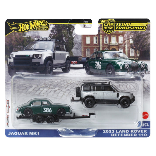 Hotwheels team transport Jaguar MK1 / 2023 Land Rover Defender 110