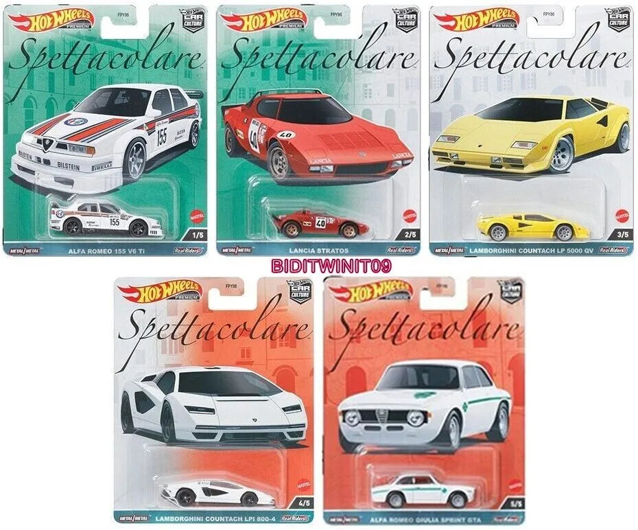 Hot Wheels SPETTACOLARE CAR CULTURE LAMBORGHINI ALFA ROMEO SET OF 5