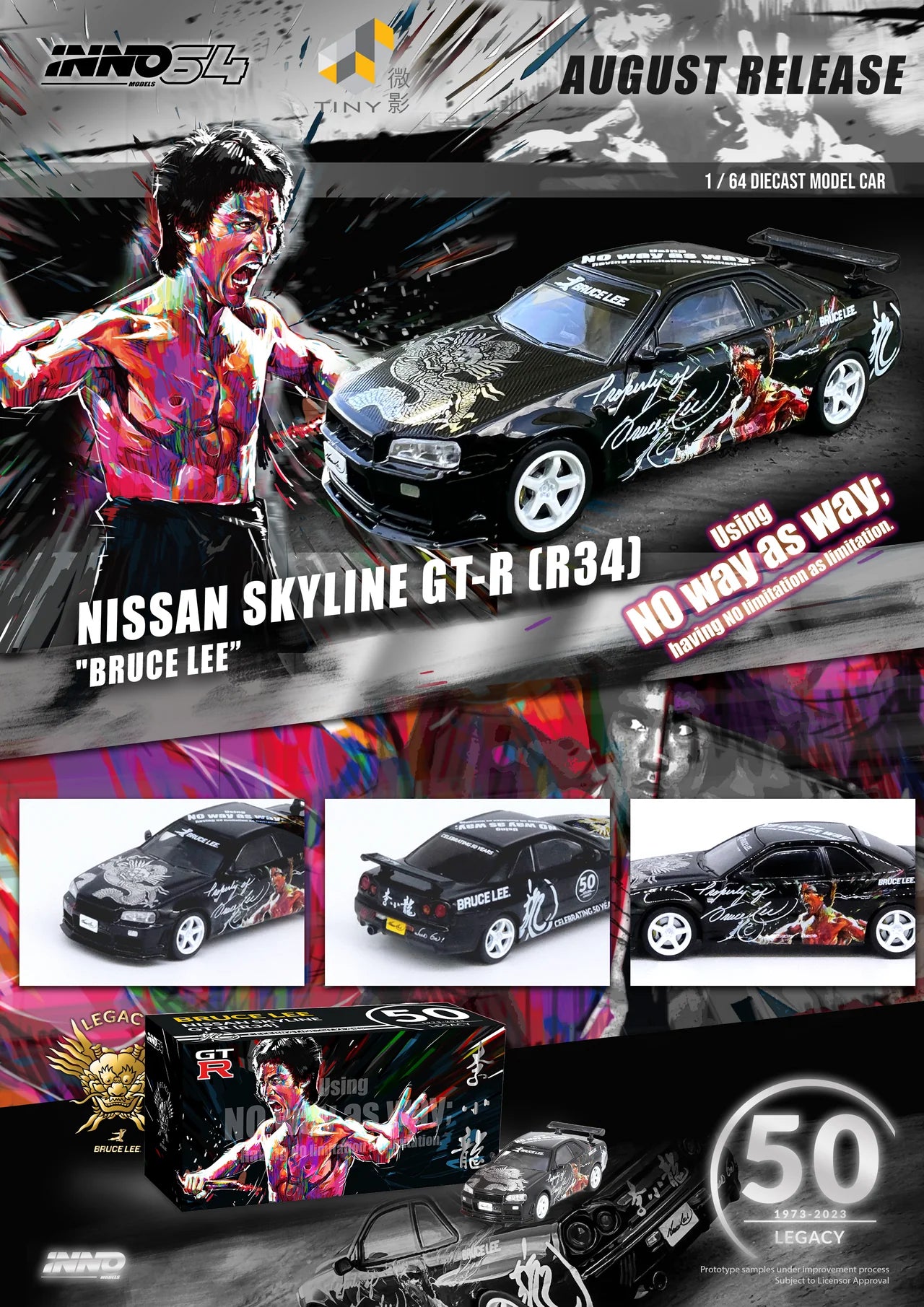 Inno64 x TINY Skyline GT-R's Series Honoring Bruce Lee's 50th Anniversary r34