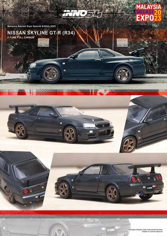 INNO64 Nissan Skyline GT-R (R34) Z-Tune Full Carbon Malaysian Diecast Expo Special Edition