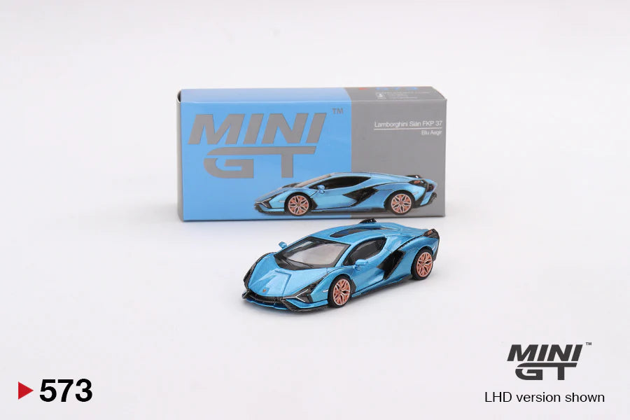 MINI GT #573 LAMBORGHINI SIÁN FKP 37 BLU AEGIR