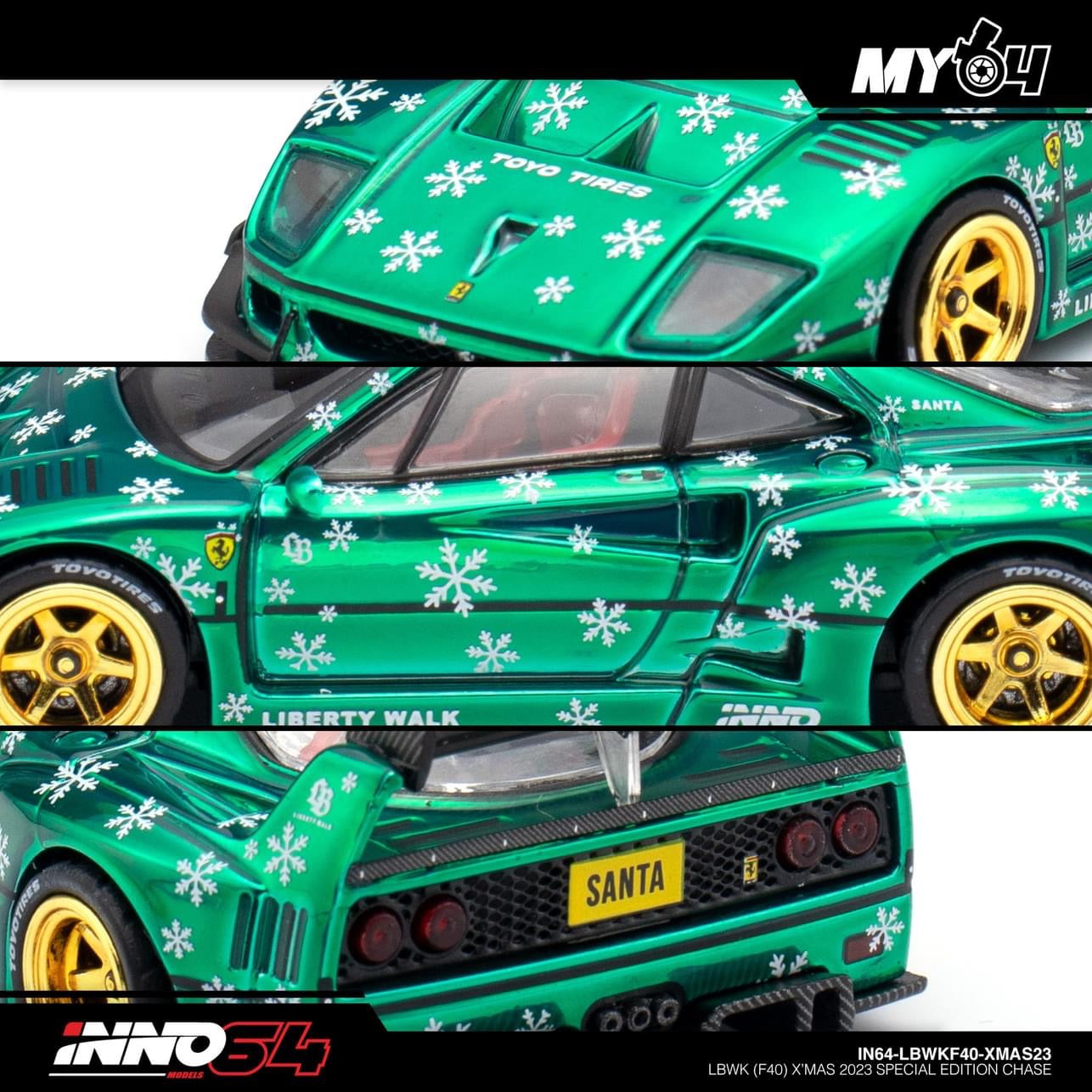 **CHASE EDITION** Inno64 Ferrari F40 LBWK Christmas 2023 SPECIAL EDITION