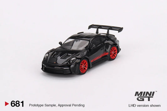 Mini GT #681  Porsche 911 (992) GT3 RS Black with Pyro Red