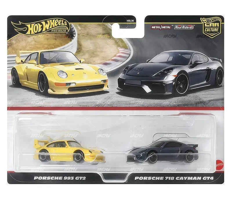 (Pre-Order) Hot Wheels Premium Car Culture Porsche 993 GT2 & Porsche 718 Cayman GT4 pack