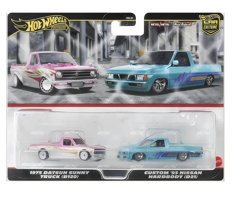 (Pre-Order) Hot Wheels Premium Car Culture Datsun Sunny Truck (B120) & Custom ‘93 Nissan Hardbody (D21) 2-pack