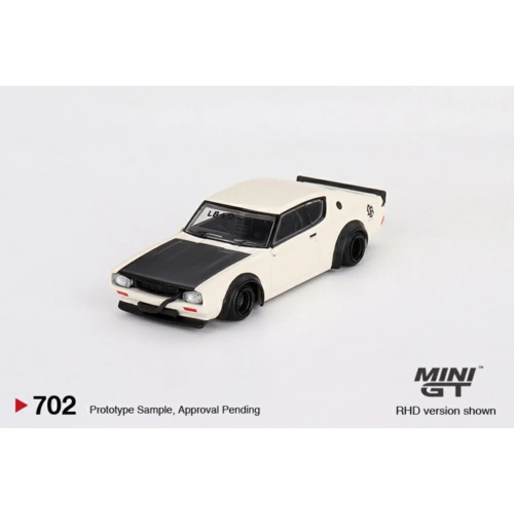 MINI GT MGT00702 NISSAN SKYLINE KENMERI LIBERTY WALK WHITE