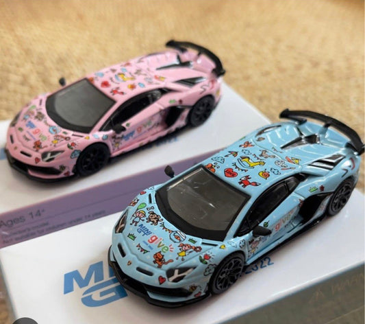 Mini gt give Lamborghini avendator set charity car rare edition