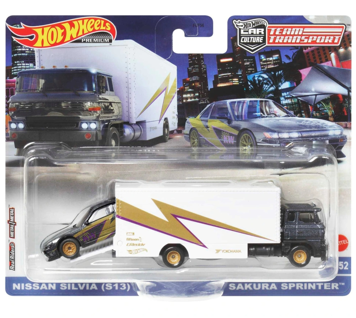 Hot Wheels Premium Team Transport Nissan Silvia (S13)  Sakura Sprinter Vehicle